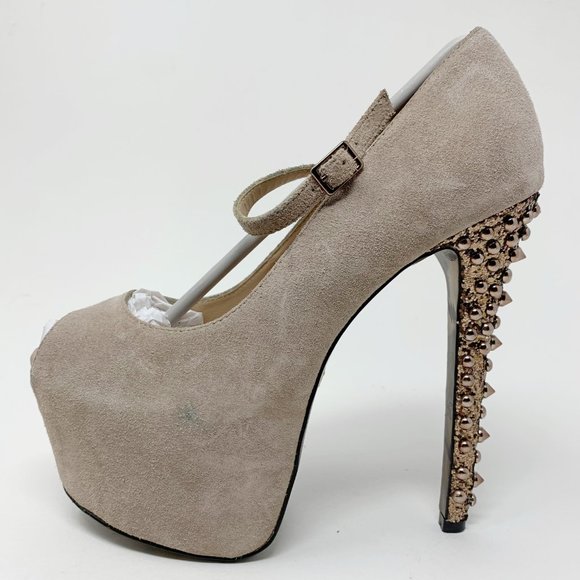 Betsey Johnson Belll Taupe Suede Mary Janes - Picture 9 of 10